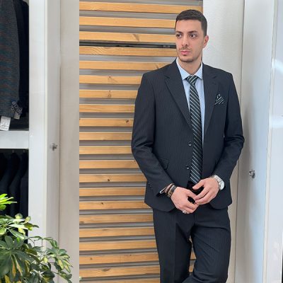 کت شلوار bottega راه راه ترک